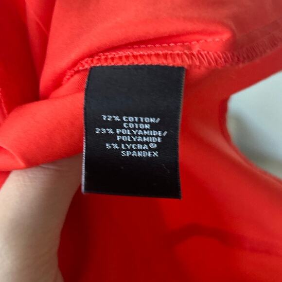 Lafayette 148 Orange Red Pin Tuck Pleat 3/4 Sleeve Collared Button Down Blouse - Picture 4 of 6